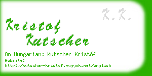 kristof kutscher business card