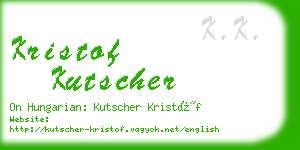 kristof kutscher business card